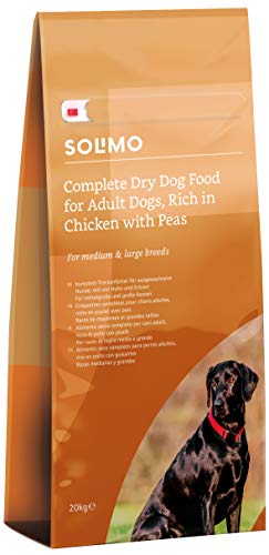 Amazon-Marke: Solimo - Komplett-Trockenfutter für ausgewachsene Hunde (Adult) mit viel Huhn und Erbsen, 1er Pack (1 x 20 kg) - 1