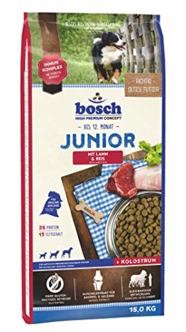 bosch HPC Junior mit Lamm & Reis | Hundetrockenfutter zur Aufzucht ernährungssensibler Welpen, 1 x 15 kg - 1