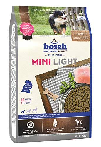 bosch HPC Mini Light | Hundetrockenfutter für übergewichtige Hunde kleiner Rassen (bis 15 kg), 1 x 2.5 kg - 1