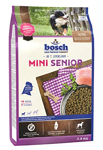 bosch HPC Mini Senior | Hundetrockenfutter für ältere Hunde kleiner Rassen (bis 15 kg), 1 x 2.5 kg - 1