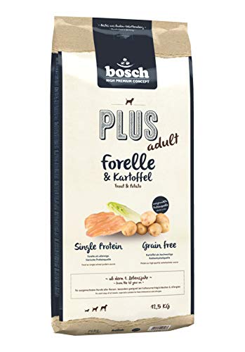 bosch HPC PLUS Forelle & Kartoffel | Hundetrockenfutter für ausgewachsene Hunde aller Rassen | Single Protein | Grain Free - 1