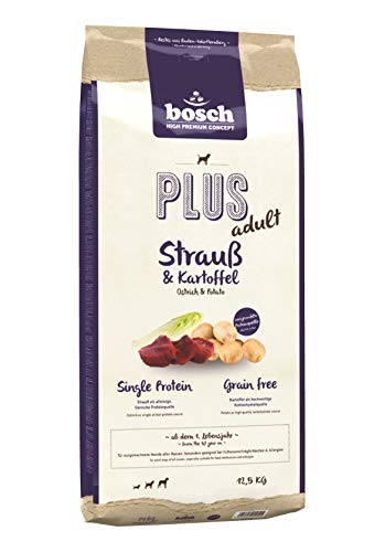 bosch HPC PLUS Strauß & Kartoffel | Hundetrockenfutter für ausgewachsene Hunde aller Rassen | Single Protein | Grain Free - 1