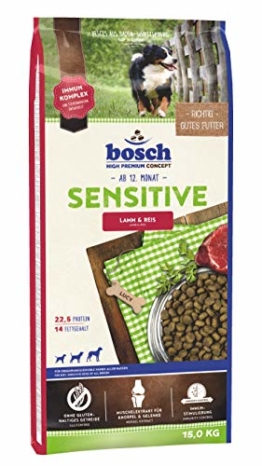 bosch HPC Sensitive Lamm & Reis | Hundetockenfutter für ernährungssensible Hunde aller Rassen, 1 x 15 kg - 1