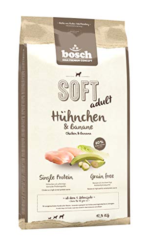 bosch HPC SOFT Hühnchen & Banane | halbfeuchtes Hundefutter für ausgewachsene Hunde aller Rassen | Single Protein | Grain Free, 1 x 12.5 kg - 1