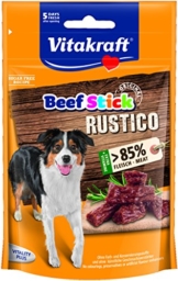 Vitakraft Hundesnack, Geräucherte Salami-Häppchen, Extra hoher Fleischanteil, Beef Stick Rustico (7x55g) - 1