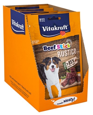 Vitakraft Hundesnack, Geräucherte Salami-Häppchen, Extra hoher Fleischanteil, Beef Stick Rustico (7x55g) - 4