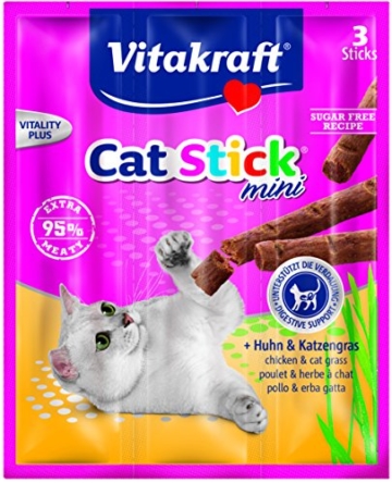 Vitakraft  Katzensnack  Cat Stick® mini  Huhn&Katzengras, 20er Pack - 1