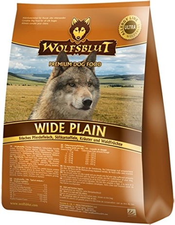 WOLFSBLUT Trockenfutter WIDE PLAIN Pferd + SüßKartoffel Adult für Hunde 15,0 kg - 