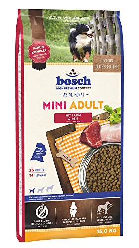 Bosch Dog Adult Mini Lamm & Reis 15 kg, 1er Pack (1 x 15 kg Packung) - Hundefutter - 1