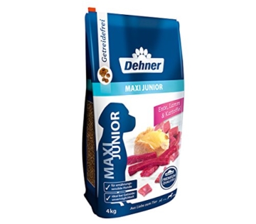 Dehner Premium Hundetrockenfutter Maxi Junior, Ente und Lamm mit Kartoffel, 4 kg - 1