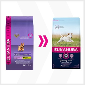 Eukanuba Puppy Trockenfutter für kleine Welpen mit frischem Huhn, 3kg - 8