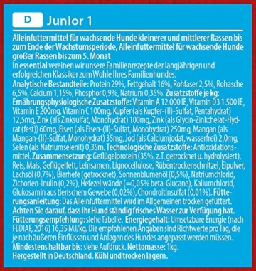 MERA essential Hundefutter Junior 1, Trockenfutter für Welpen, junge und wachsende Hunde mit einer Rezeptur ohne Weizen, 1er Pack (1 x 12.5 kg) - 5