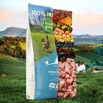 Irish Pure Junior Freiland-Huhn mit Kelp-Alge & Gemüse - Welpen Trockenfutter für wachsende Hunde, Hoher Fleischanteil, Getreidefrei, Sensitiv, Puppy, Hundetrockenfutter, Hundefutter (1,5kg) - 6