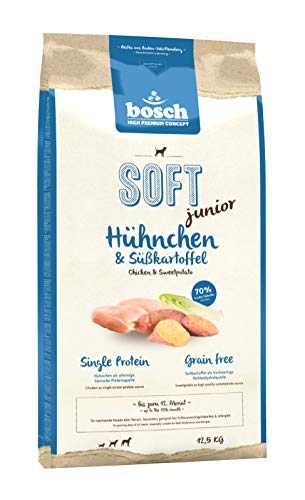 Bosch HPC Soft Junior Hühnchen & Süßkartoffel | habfeuchtes Hundefutter für Hunde Aller Rassen | 1 x 12.5 kg & d-Ente & Kartoffel | halbfeuchtes  Hundefutter für Hunde Aller Rassen | 1 x 12.5 kg - 2