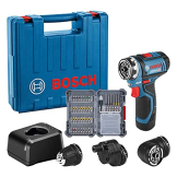 Bosch Professional 12V System Akku Bohrschrauber GSR 12V-15 FC (inkl. 1x2.0 Ah Akku, Ladegerät GAL 12V-20, 3x Bohrfutteraufsätze, 40tlg. Zubehörset, im Koffer) - Amazon Exclusive Set - 1