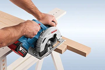 Bosch Professional 18V System Akku-Handkreissäge GKS 18V-57 (inkl. 1x5.0 Ah GBA18V Akku, Schnellladegerät GAL 18V-40, 1x Kreissägeblatt, im Karton) - Nicht kompatibel mit Führungsschiene - 5