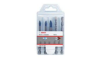 Bosch Professional 5-tlg. HEX-9 HardCeramic + HEX-5 Drill Bit Set (Harte Fliesen, Beton, Ø 6/8mm, Zubehör für Schlagbohrmaschine) - Amazon Edition - 1