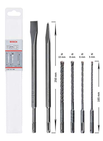 Bosch Professional 6 tlg. SDS plus-5 Hammerbohrer und Meißel Set (für Beton und Mauerwerk, Zubehör Akku Bohrhammer) - Amazon Edition - 3