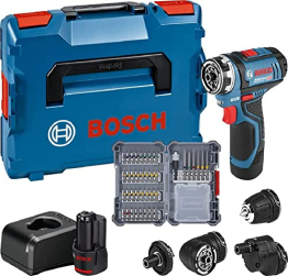 Bosch Professional System Akku-Bohrschrauber GSR (inkl. 2x2,0 GBA 12V Akku, Ladegerät, 4x Aufsätze, 40-tlg. Zubehör-Set 40, L-BOXX 136) - Blue - 12 V-15 FC - 1